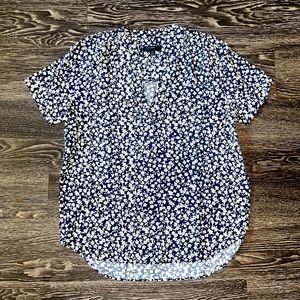 J.Crew Floral Drapey band-collar top(XS)